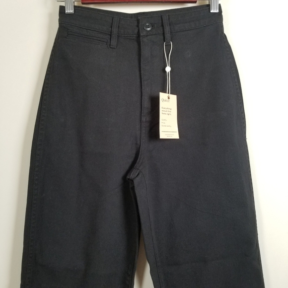 Quince Twill High Rise Cropped Pants Size 25 NWT - Picture 2 of 5